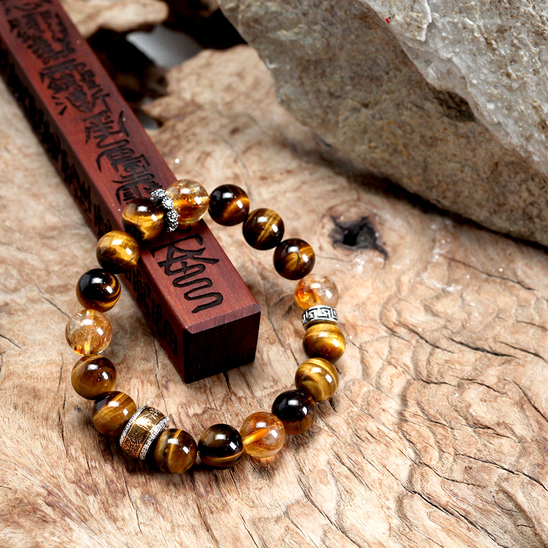 天師府祕製｜至哉坤元檸檬黃混元珠天然黃水晶手串-土五行能量