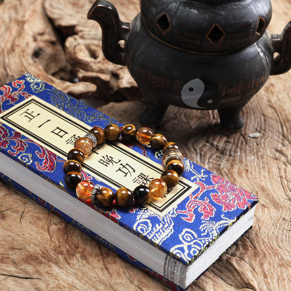 天師府祕製｜至哉坤元檸檬黃混元珠天然黃水晶手串-土五行能量