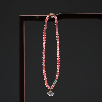 天師府祕製｜桃花灼灼洛神珠天然桃夭粉水晶長串-火五行能量