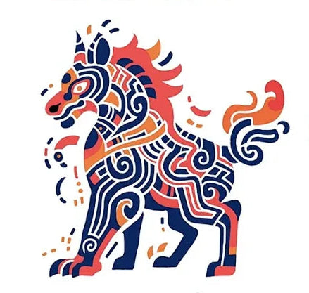 Chinese zodiac horse illustration