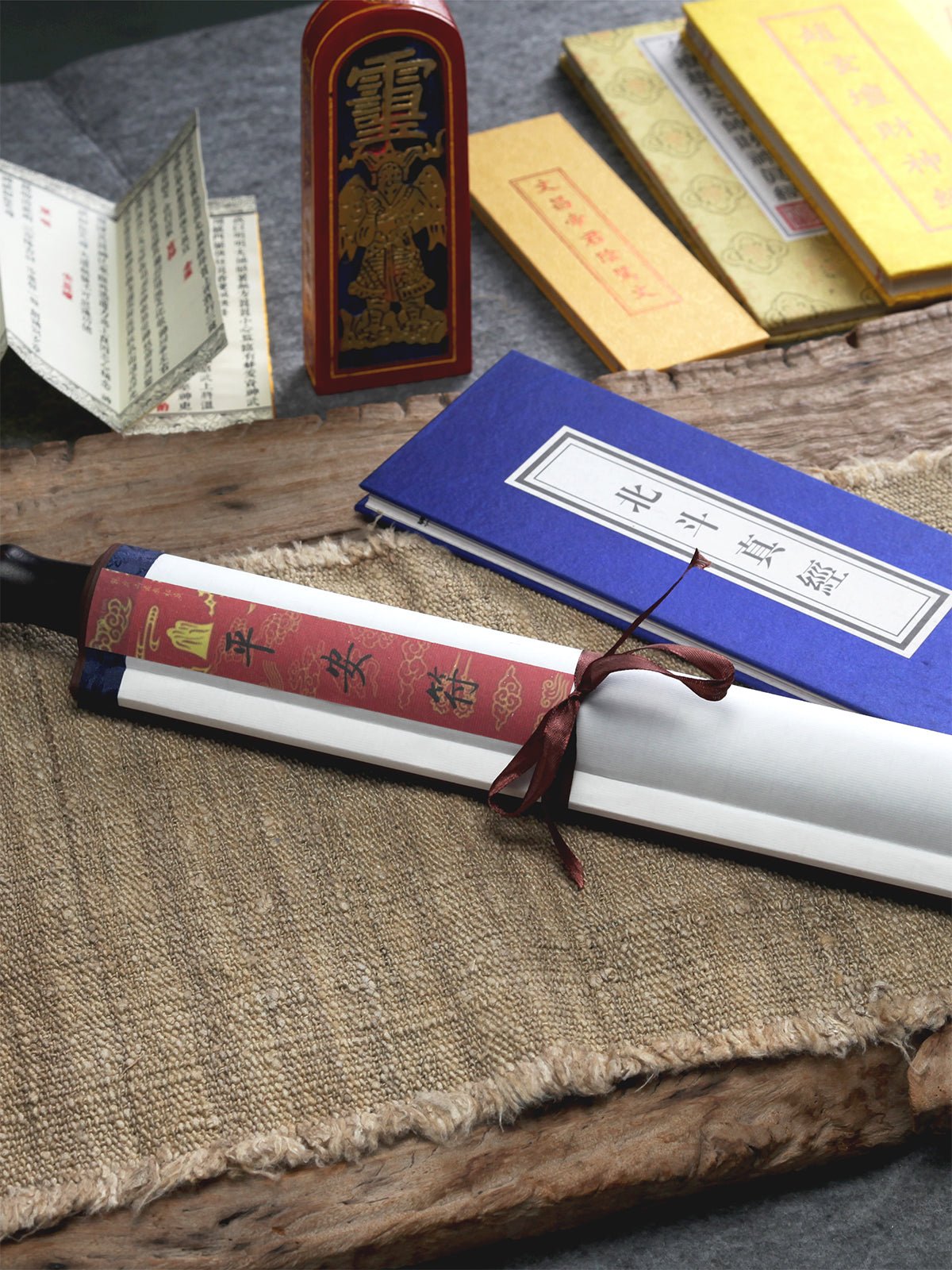 this talisman is personally hand-drawn by an orthodox Taoist master. An initiated High Priest then inscribes the talisman, channeling the sacred energy of the ancestral court, before sealing it within this scroll.This talisman can help break through obstacles, open new sources of income, attract favorable opportunities, and reduce financial losses.